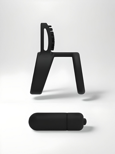 Side view of JoyRings Vibrating Cock Ring featuring a detachable vibrator, illustrating its luxurious design for pleasure.